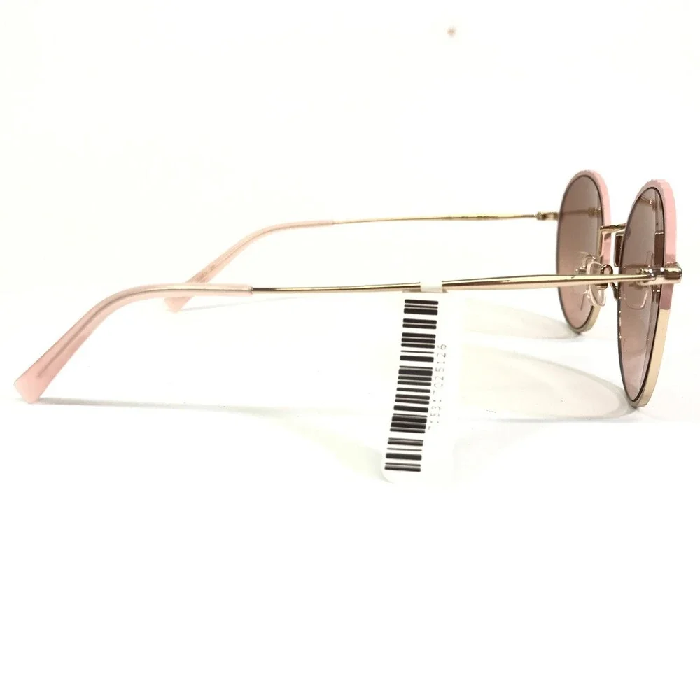Vera Wang Sunglasses V485 PK Pink Gold Round Metal Rim with Pink Mirrored Lenses